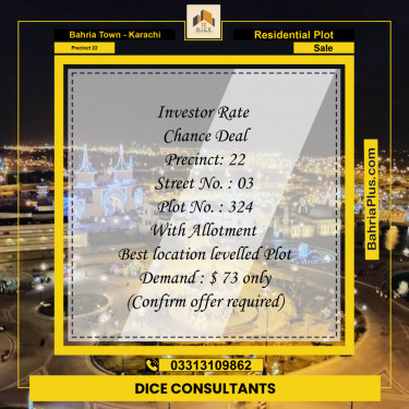 250 Sq. Yards Residential Plot for Sale in Precinct 22 -  Bahria Town, Karachi - (BP-155873)