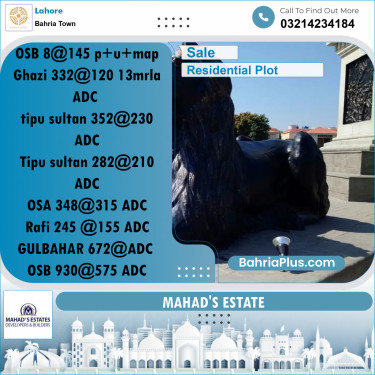 Residential Plot for Sale in Overseas B -  Bahria Town, Lahore - (BP-155886)