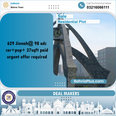 Residential Plot for Sale in Bahria Town, Lahore - (BP-155893)