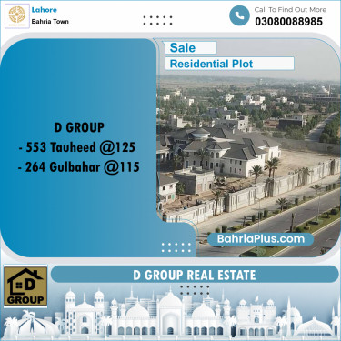 Residential Plot for Sale in Sector F - Tauheed Block -  Bahria Town, Lahore - (BP-155920)
