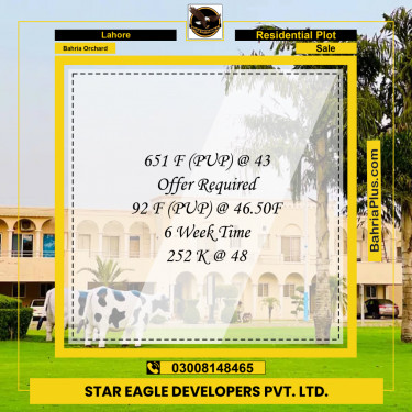 Residential Plot for Sale in Bahria Orchard, Lahore - (BP-155952)