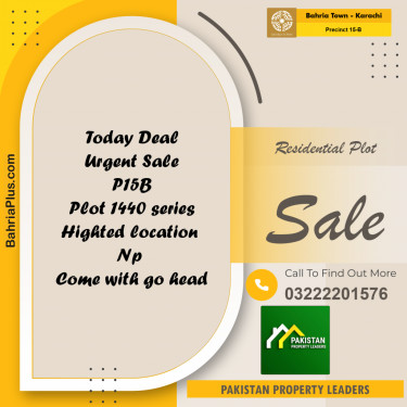 125 Sq. Yards Residential Plot for Sale in Precinct 15-B -  Bahria Town, Karachi - (BP-155962)