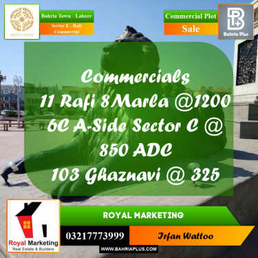 Commercial Plot for Sale in Sector E - Rafi Commercial -  Bahria Town, Lahore - (BP-155966)