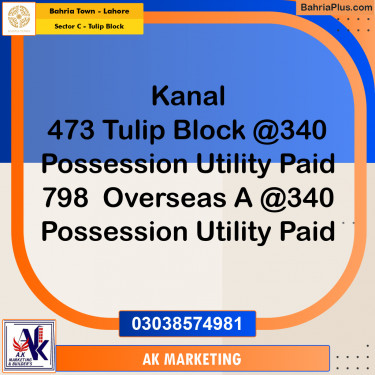 Residential Plot for Sale in Sector C - Tulip Block -  Bahria Town, Lahore - (BP-155968)