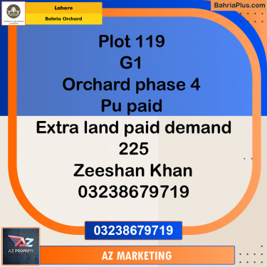Residential Plot for Sale in Phase 4 - G1 Block -  Bahria Orchard, Lahore - (BP-155984)