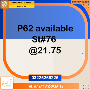 Residential Plot for Sale in Precinct 62 -  Bahria Town, Karachi - (BP-156089)