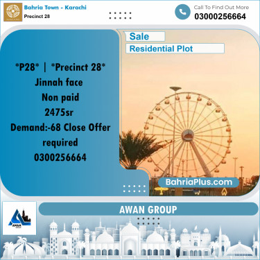 125 Sq. Yards Residential Plot for Sale in Precinct 28 -  Bahria Town, Karachi - (BP-156095)