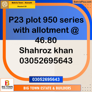 125 Sq. Yards Residential Plot for Sale in Precinct 23 -  Bahria Town, Karachi - (BP-156113)