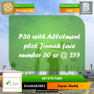 Residential Plot for Sale in Precinct 36 -  Bahria Town, Karachi - (BP-156159)