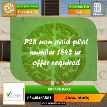 125 Sq. Yards Residential Plot for Sale in Precinct 28 -  Bahria Town, Karachi - (BP-156160)