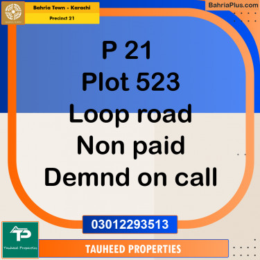 250 Sq. Yards Residential Plot for Sale in Precinct 21 -  Bahria Town, Karachi - (BP-156210)