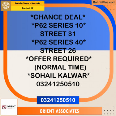 Residential Plot for Sale in Precinct 62 -  Bahria Town, Karachi - (BP-156213)