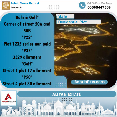 250 Sq. Yards Residential Plot for Sale in Precinct 22 -  Bahria Town, Karachi - (BP-156214)