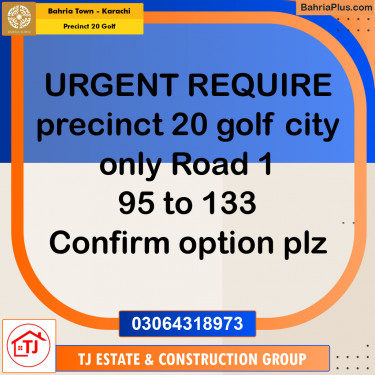Residential Plot for Sale in Precinct 20 Golf -  Bahria Town, Karachi - (BP-156219)