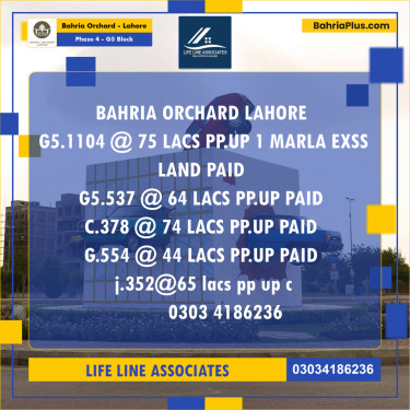 Residential Plot for Sale in Phase 4 - G5 Block -  Bahria Orchard, Lahore - (BP-156262)