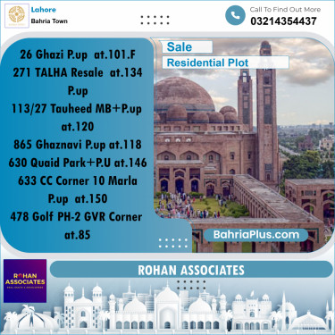 Residential Plot for Sale in Sector F - Ghazi Block -  Bahria Town, Lahore - (BP-156283)