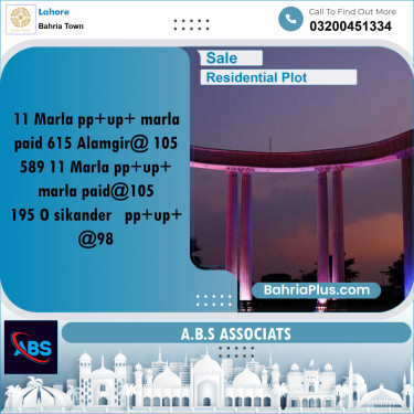 Residential Plot for Sale in Bahria Town, Lahore - (BP-156288)