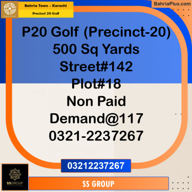 500 Sq. Yards Residential Plot for Sale in Precinct 20 Golf -  Bahria Town, Karachi - (BP-156326)