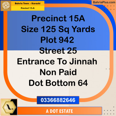 125 Sq. Yards Residential Plot for Sale in Precinct 15-A -  Bahria Town, Karachi - (BP-156381)