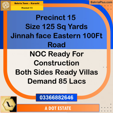 125 Sq. Yards Residential Plot for Sale in Precinct 15 -  Bahria Town, Karachi - (BP-156382)