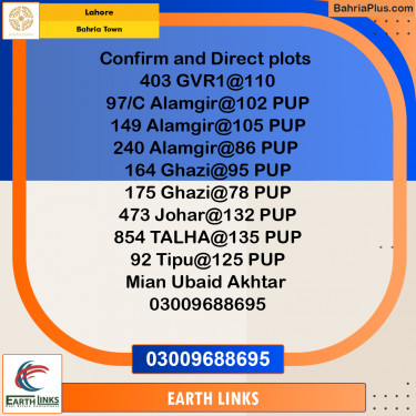 Residential Plot for Sale in Bahria Town, Lahore - (BP-156580)