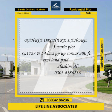 Residential Plot for Sale in Phase 2 - G Block -  Bahria Orchard, Lahore - (BP-156586)