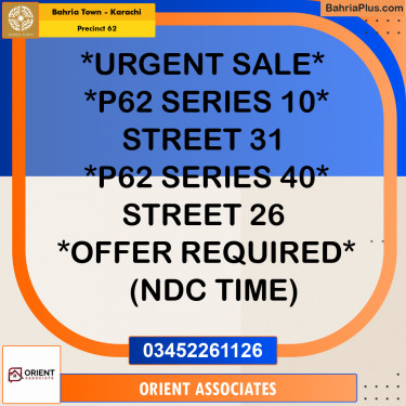 Residential Plot for Sale in Precinct 62 -  Bahria Town, Karachi - (BP-156628)