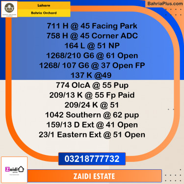 Residential Plot for Sale in Bahria Orchard, Lahore - (BP-156652)