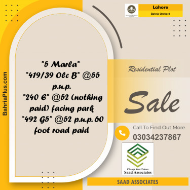 Residential Plot for Sale in Bahria Orchard, Lahore - (BP-156663)