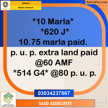 Residential Plot for Sale in Bahria Orchard, Lahore - (BP-156666)