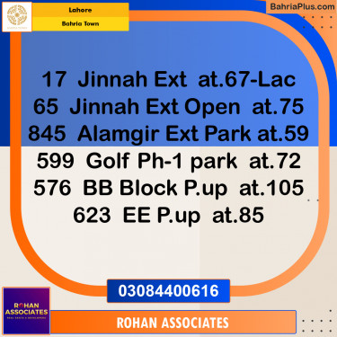 Residential Plot for Sale in Bahria Town, Lahore - (BP-156709)