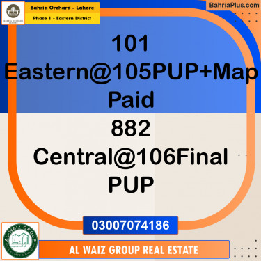Residential Plot for Sale in Phase 1 - Eastern District -  Bahria Orchard, Lahore - (BP-156720)