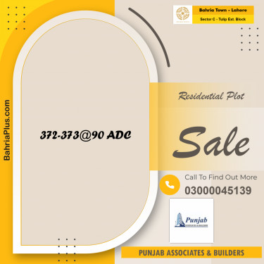 Residential Plot for Sale in Sector C - Tulip Ext. Block -  Bahria Town, Lahore - (BP-156731)