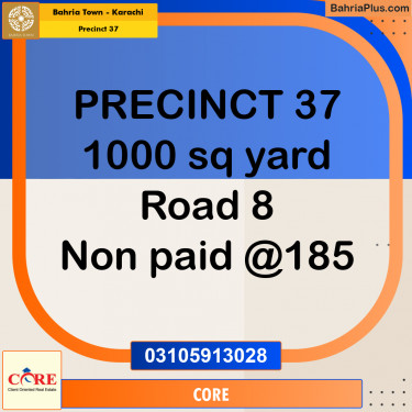 Residential Plot for Sale in Precinct 37 -  Bahria Town, Karachi - (BP-156760)