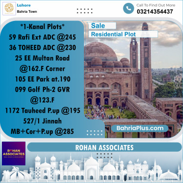 Residential Plot for Sale in Sector E - Rafi Ext. Block -  Bahria Town, Lahore - (BP-156771)