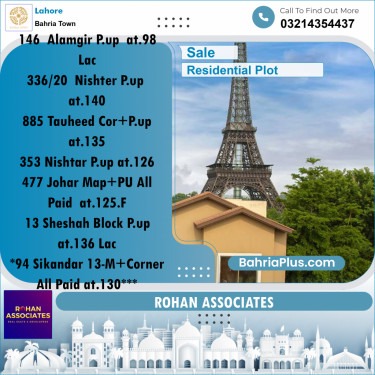 Residential Plot for Sale in Bahria Town, Lahore - (BP-156786)
