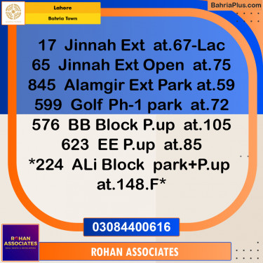 Residential Plot for Sale in Bahria Town, Lahore - (BP-156790)