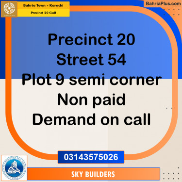 500 Sq. Yards Residential Plot for Sale in Precinct 20 Golf -  Bahria Town, Karachi - (BP-156840)