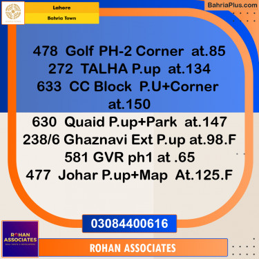 Residential Plot for Sale in Bahria Town, Lahore - (BP-156851)