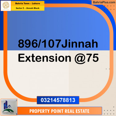 Residential Plot for Sale in Sector E - Jinnah Block -  Bahria Town, Lahore - (BP-156877)