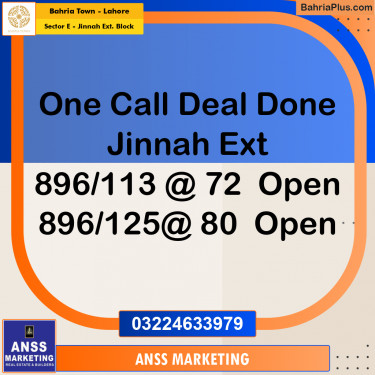 Residential Plot for Sale in Sector E - Jinnah Ext. Block -  Bahria Town, Lahore - (BP-156889)