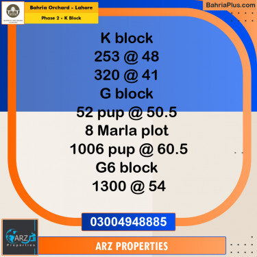 Residential Plot for Sale in Phase 2 - K Block -  Bahria Orchard, Lahore - (BP-156895)