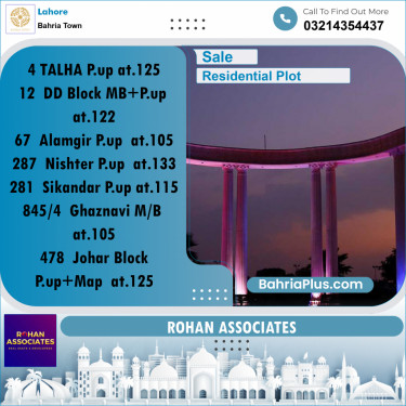 Residential Plot for Sale in Sector F - Talha Block -  Bahria Town, Lahore - (BP-156981)