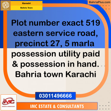 Residential Plot for Sale in Precinct 27 -  Bahria Town, Karachi - (BP-157086)