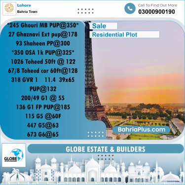 Residential Plot for Sale in Sector B - Ghouri Block -  Bahria Town, Lahore - (BP-157087)