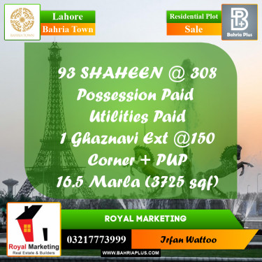 Residential Plot for Sale in Bahria Town, Lahore - (BP-157096)