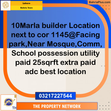 Residential Plot for Sale in Bahria Town, Lahore - (BP-157097)