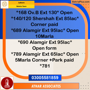 Residential Plot for Sale in Overseas B Ext -  Bahria Town, Lahore - (BP-157165)