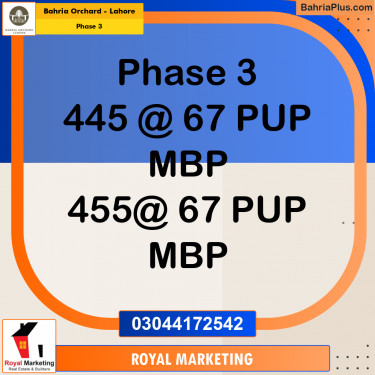 Residential Plot for Sale in Phase 3 -  Bahria Orchard, Lahore - (BP-157177)