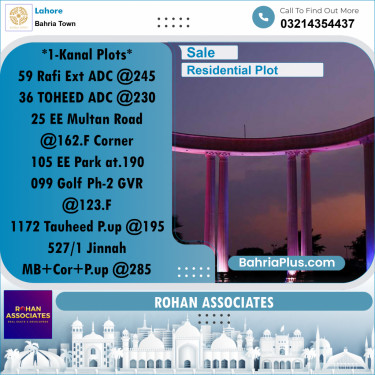Residential Plot for Sale in Sector E - Rafi Ext. Block -  Bahria Town, Lahore - (BP-157195)